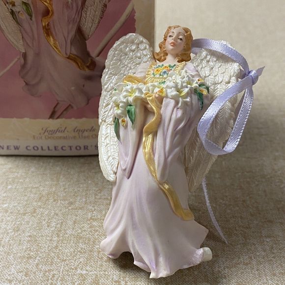 1996 Hallmark Keepsake Christmas Ornament Joyful Angels Flower Easter Collection - Picture 3 of 10